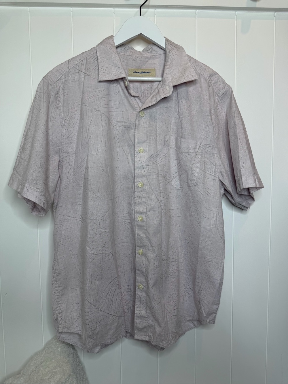Tommy Bahama Pale Pink Short-Sleeve Button-Down Shirt